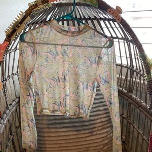 Mesh colorful cropped long sleeve ALL PRICES ARE NEGOTIABLE!